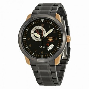 Seiko 5 Black Dial Gunmetal-plated Men's Watch SSA212K1