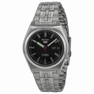 Seiko 5 Black Dial Stainless Steel Automatic Men's Watch SNK649