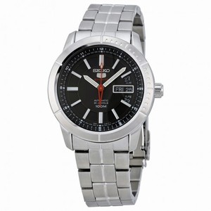 Seiko 5 Black Dial Stainless Steel Men's Automatic Watch SRP337