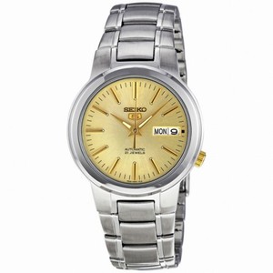 Seiko 5 Champagne Dial Stainless Steel Automatic Men's Watch SNKA03