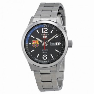 Seiko 5 F.C. Barcelona Automatic Black Dial Stainless Steel Men's Watch SRP301