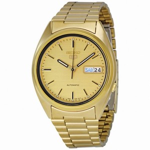 Seiko 5 Gold Tone Automatic Men's Watch SNXL72