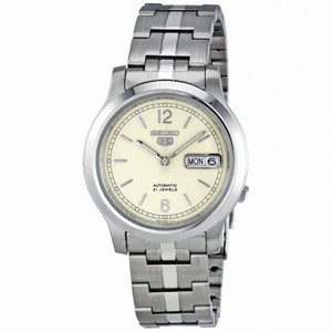 Seiko 5 Ivory Dial Stainless Steel Automatic Men's Watch SNK797