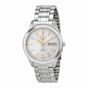 Seiko 5 Silver Dial Stainless Steel Men's Watch SNKM43