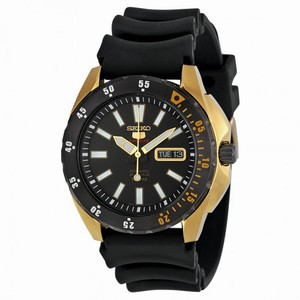 Seiko 5 Sport Automatic Black Dial Black Rubber Men's Watch SRP364