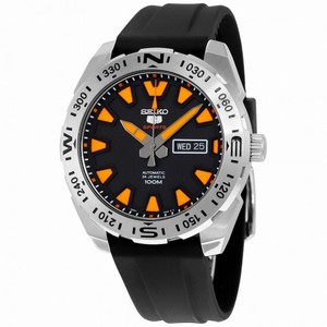 Seiko 5 Sport Automatic Black Dial Black Rubber Men's Watch SRP741