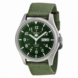 Seiko 5 Sport Automatic Khaki Green Canvas Men's Watch SNZG09