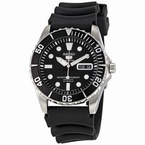 Seiko 5 Sports Automatic Black Dial Rubber Strap Men's Watch SNZF17J2