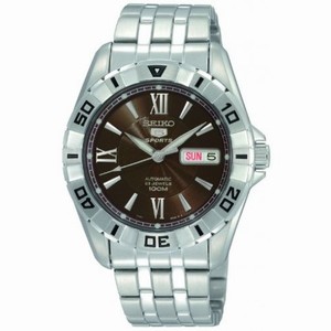 Seiko 5 Sports Automatic Brown Dial Stainless Steel Men's Watch SNZH81