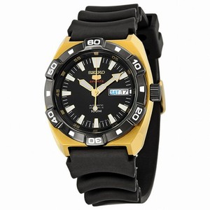 Seiko 5 Sports Black Dial Black Rubber Men's Watch SRP288