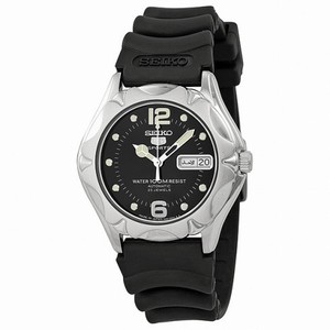 Seiko 5 Sports Black Dial Black Rubber Unisex Watch SNZ453J2