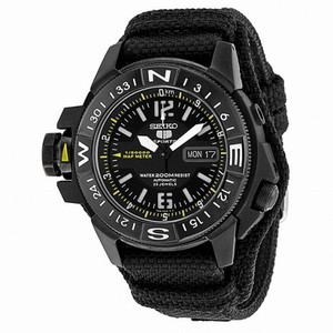 Seiko 5 Sports Black Dial Canvas Strap Men's Watch SKZ317
