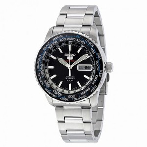 Seiko 5 Sports Black Dial Stainless Steel Men's Watch SRP127