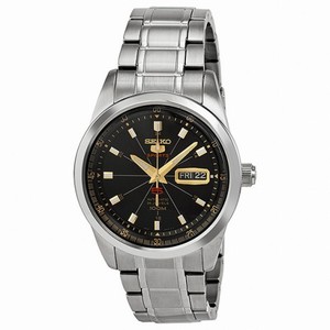 Seiko 5 Sports Black Dial Steel Men's Watch SRP411