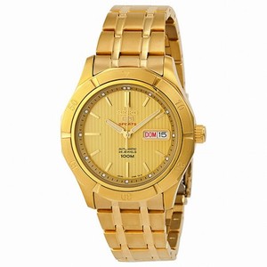 Seiko 5 Sports Champagne Dial Gold-tone Stainless Steel Automatic Men's Watch SRP294