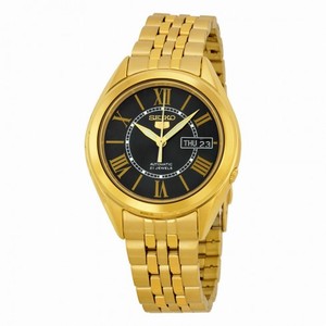 Seiko 5 Vintage Automatic Black Dial Gold-plated Men's Watch SNKL40