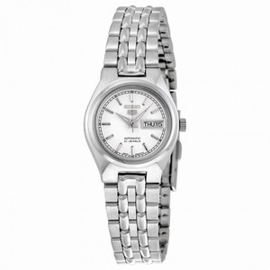 Seiko 5 White Dial Stainless Steel Ladies Watch SYM787