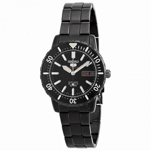 Seiko Automatic Black Dial Black Ion-plated Ladies Watch SRP193