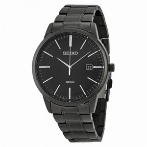 Seiko Black Dial Black Ion-plated Men's Watch SGEH11P1