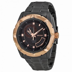 Seiko Black Dial Black Ion-plated Men's Watch SSA228K1