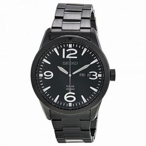 Seiko Black Dial Black IP Stainless Steel Men's Watch SNE343