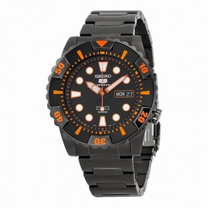 Seiko Black Dial Black PVD Men's Watch SNZJ21