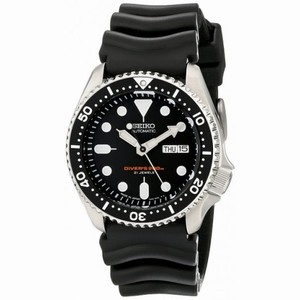 Seiko Black Dial Black Rubber Automatic Men's Watch SKX007J1