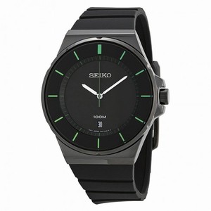 Seiko Black Dial Black Rubber Men's Watch SGEG23