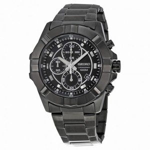 Seiko Black Dial Chronograph Black PVD Stainless Steel Men's Watch SNDD77