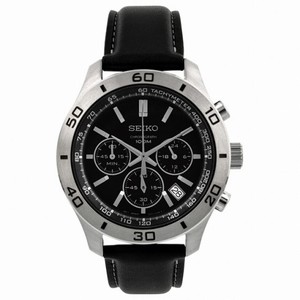 Seiko Black Dial Chronograph Stainless Steel Men's Watch SSB049P2