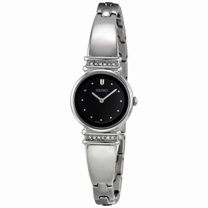 Seiko Black Dial Crystal Accented Ladies Watch SUJG31