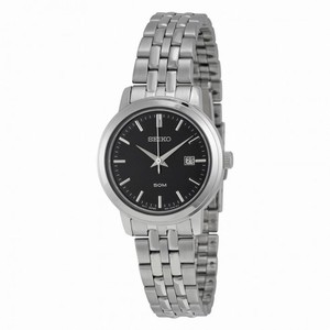 Seiko Black Dial Stainless Steel Ladies Watch SUR829