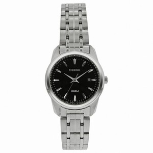 Seiko Black Dial Stainless Steel Ladies Watch SXDE65