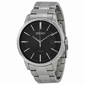 Seiko Black Dial Stainless Steel Men's Watch SGEH09P1