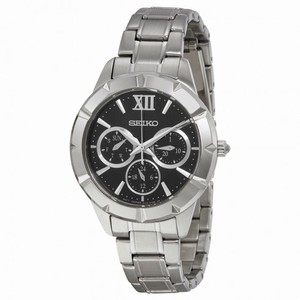 Seiko Black Dial Stainless Steel Men's Watch SKY689P1