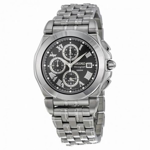 Seiko Black Dial Stainless Steel Men's Watch SNA525