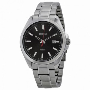 Seiko Black Dial Stainless Steel Men's Watch SUR061