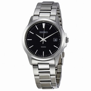 Seiko Black Dial Stainless Steel Men's Watch SGEF51