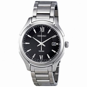 Seiko Black Dial Stainless Steel Men's Watch SGEF69