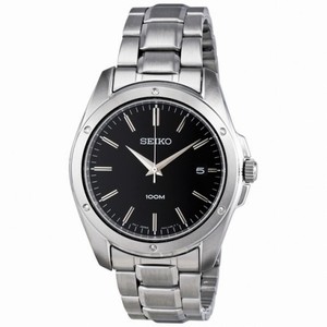 Seiko Black Dial Stainless Steel Men's Watch SGEF81