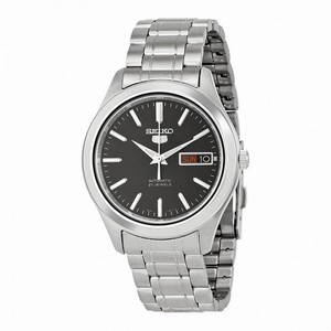 Seiko Black Dial Stainless Steel Men's Watch SNKM47