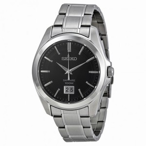 Seiko Black Dial Stainless Steel Men's Watch SUR009P1