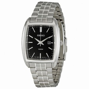 Seiko Black Dial Stainless Steel Men's Watch SXD841