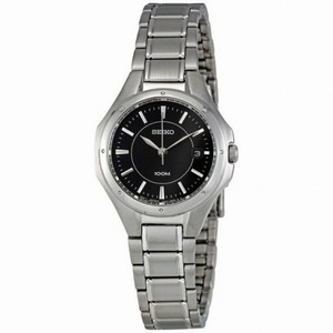 Seiko Black Dial Stainless Steel Quartz Ladies Watch SXDE13