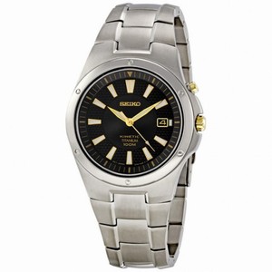 Seiko Black Dial Titanium Men's Watch SKA399