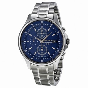 Seiko Blue Dial Chronograph Stainless Steel Men's Watch SNDE21