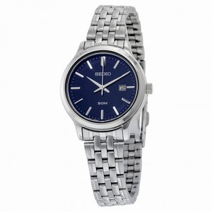 Seiko Blue Dial Stainless Steel Quatrz Ladies Watch SUR797