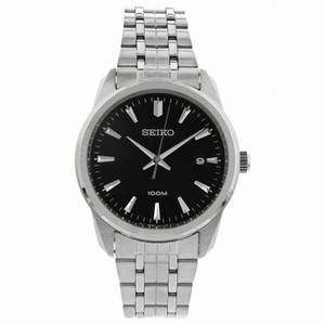 Seiko Casual Black Dial Stainless Steel Men's Watch SGEG05