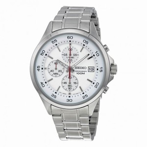 Seiko Chrongoraph Silver Dial Stainless Steel Men's Watch SKS473