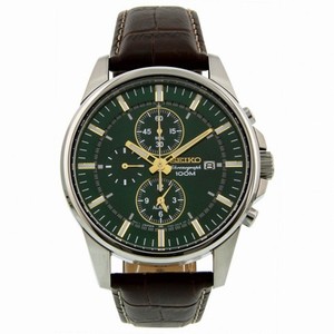 Seiko Chronograph Alarm Dark Green Dial Men's Watch SNAF09